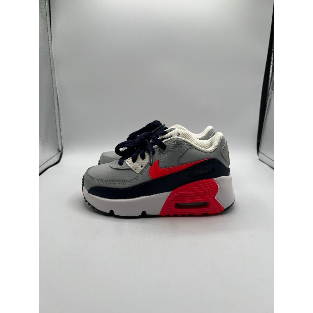 Nike Air Max 90 Leather TD “Light Smoke Grey Bright Crimson” size 9 I